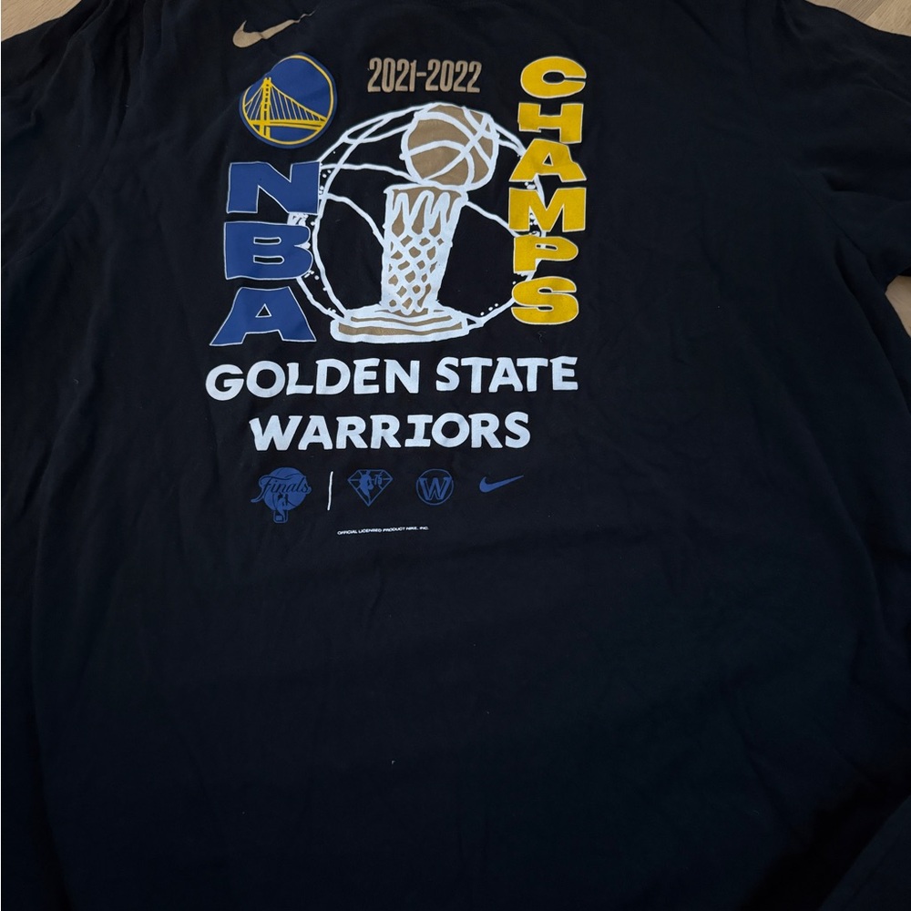 Nike Golden State Warriors 2021-2022 Champs Tee - Black/Yellow/Blue